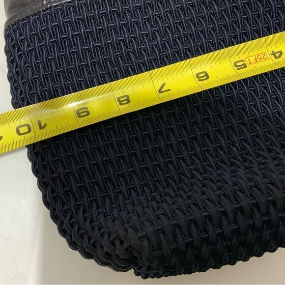 Dillard's Women’s Woven Navy Blue Shoulder Bag Purse Leather trim - Picture 15 of 15